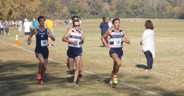 Ryan Stender '18 (right) and Mitchell Hutton '18 (left) led the Judges at the 2016 UAA Cross Country Championships at Emory (photo courtesy Emory sports info)