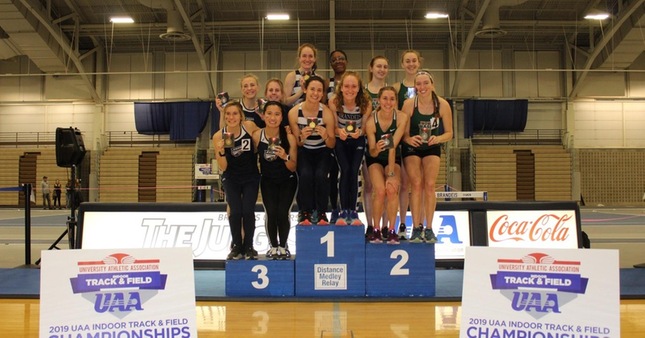 The Brandeis women won the DMR for the second year in a row. (Photo by Minjee Lee '19)