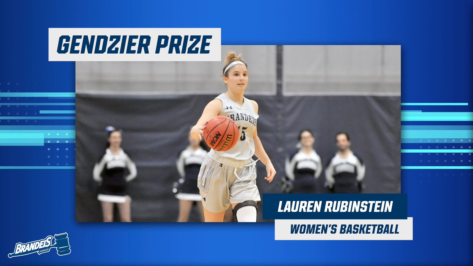 Gendzier Prize winner Lauren Rubinstein dribbling a basketball.