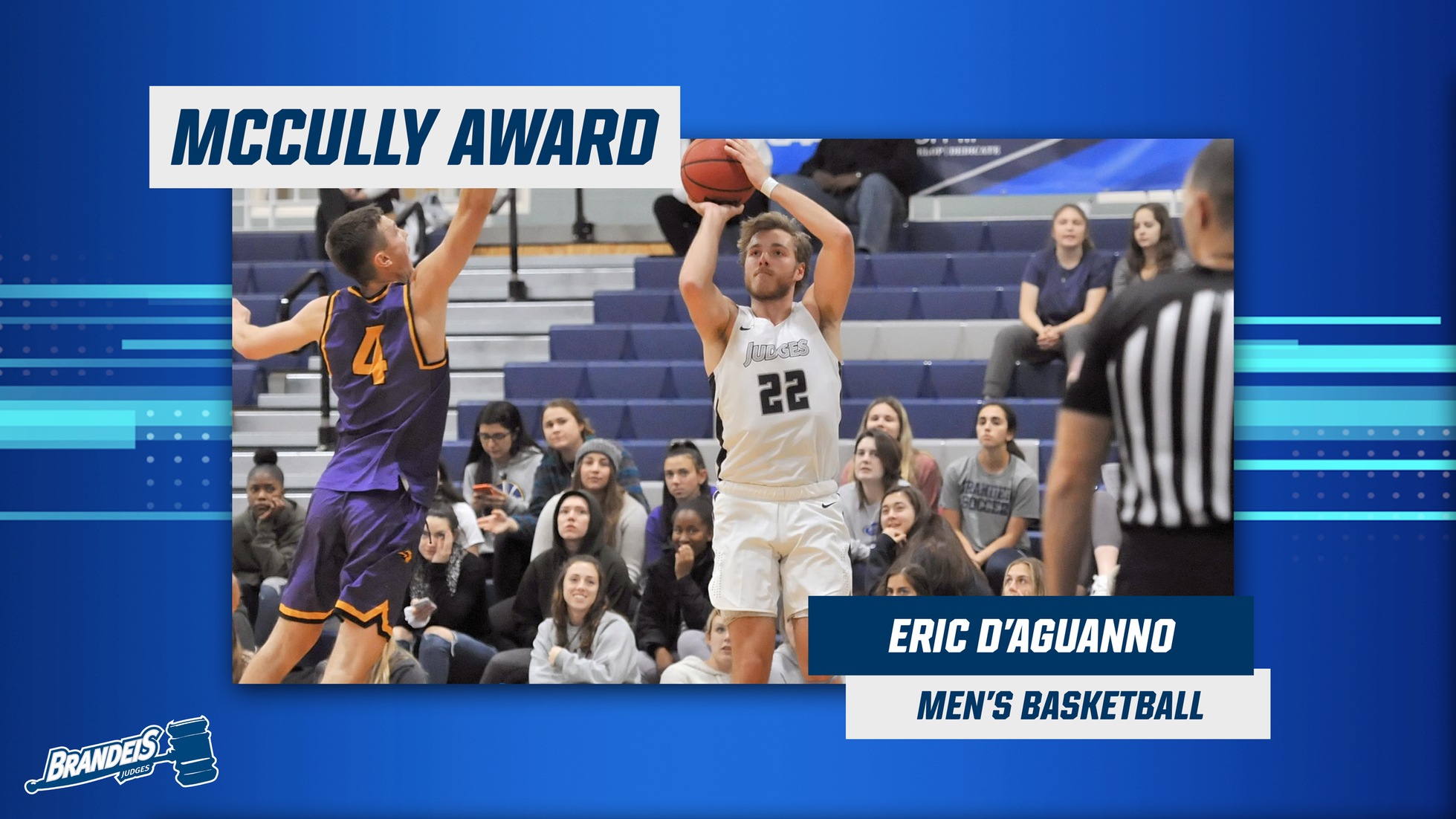 McCully Award winner Eric D'Aguanno hoisting a 3-pointer