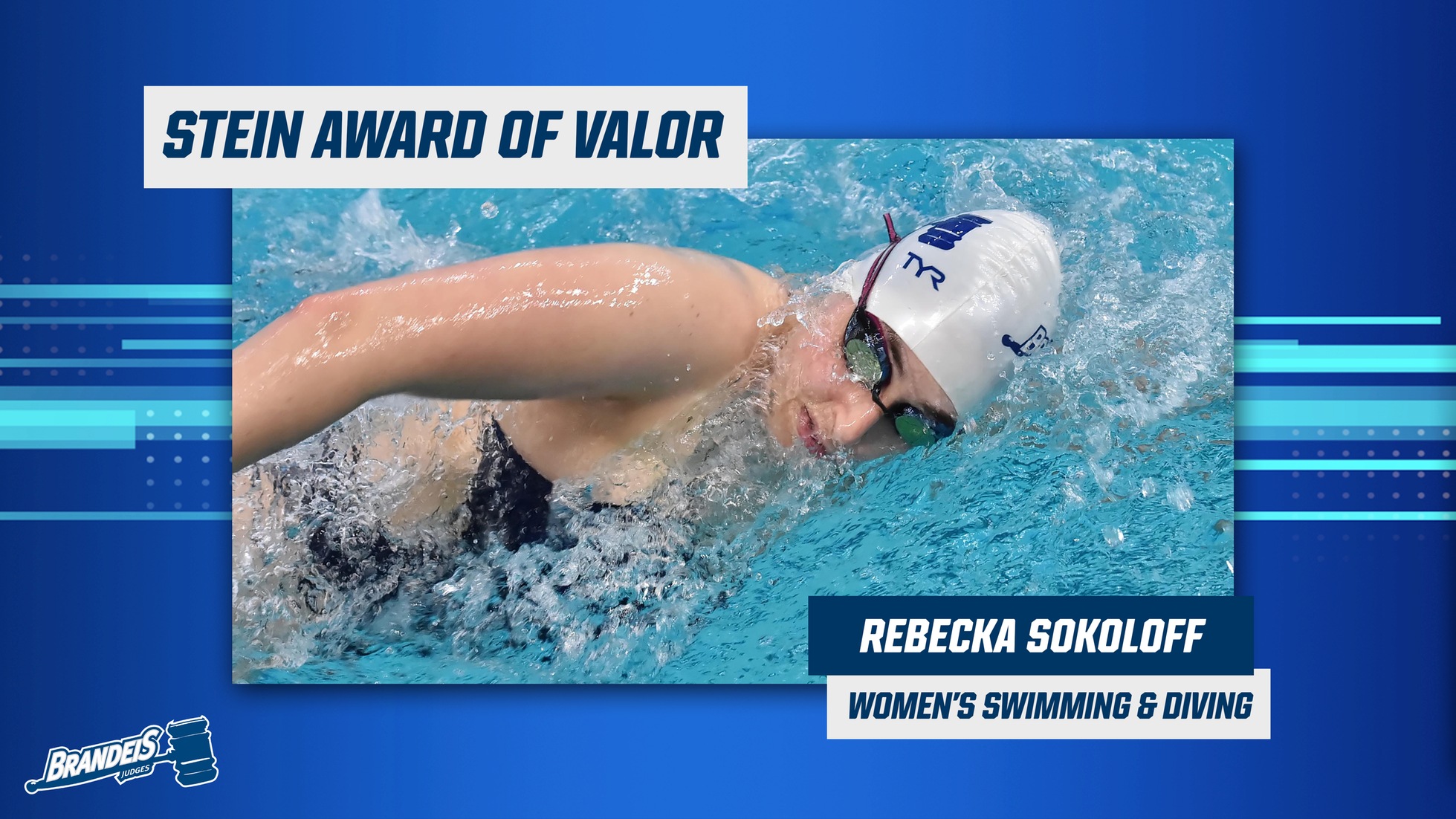 Morry Stein Award of Valor winner Rebecka Sokoloff swimming the freestyle