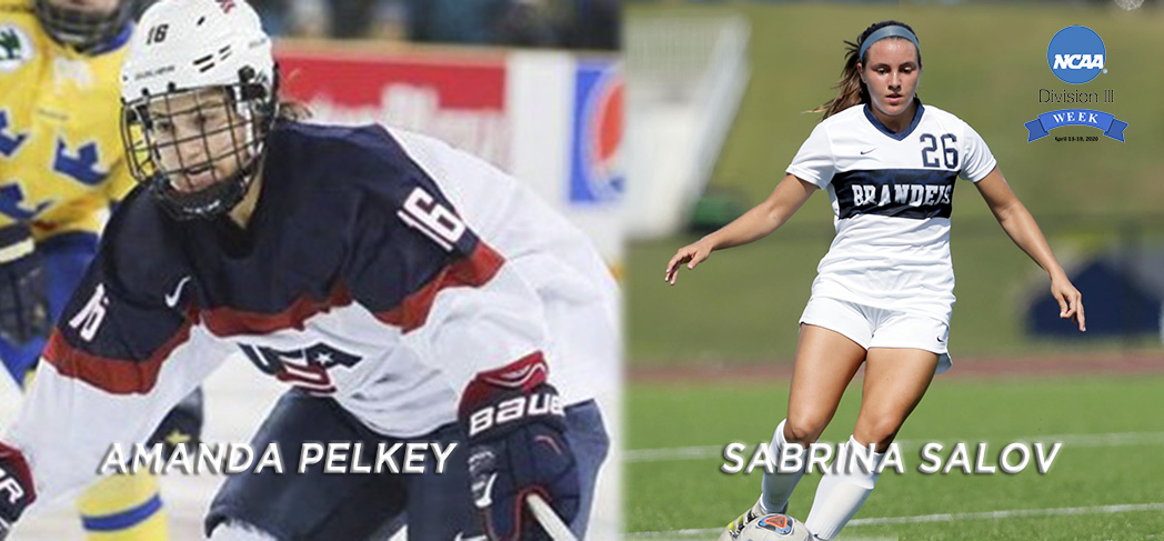 Amanda Pelkey of the US Women's Hockey Team and Sabrina Salov '22 of Brandeis Women's Soccer